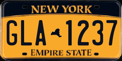 NY license plate GLA1237