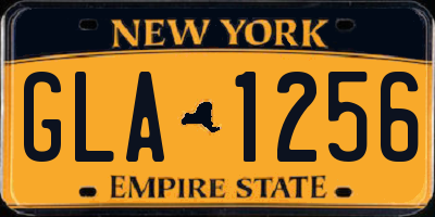 NY license plate GLA1256