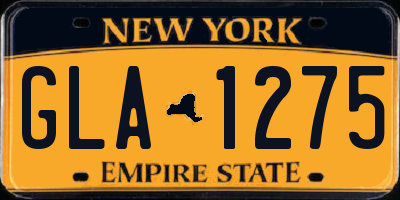 NY license plate GLA1275