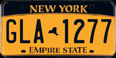 NY license plate GLA1277