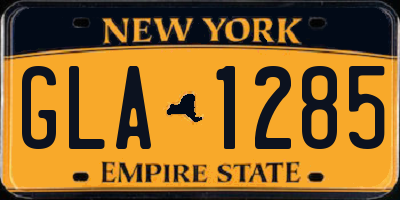 NY license plate GLA1285