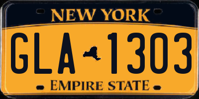 NY license plate GLA1303