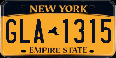 NY license plate GLA1315
