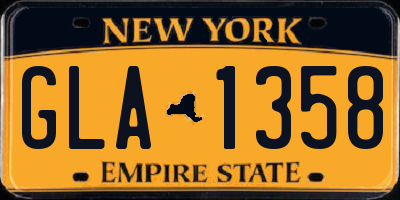 NY license plate GLA1358