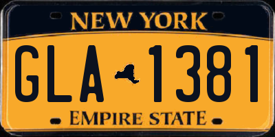 NY license plate GLA1381