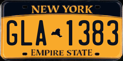 NY license plate GLA1383