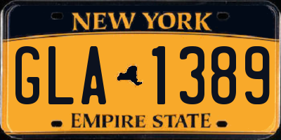 NY license plate GLA1389
