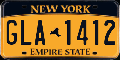 NY license plate GLA1412