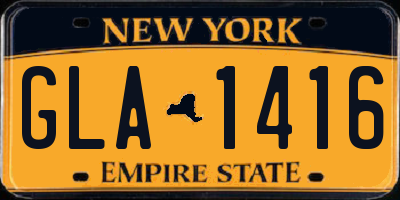 NY license plate GLA1416