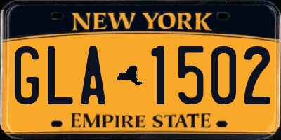NY license plate GLA1502