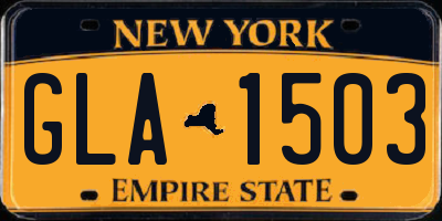 NY license plate GLA1503