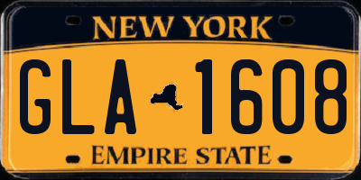NY license plate GLA1608