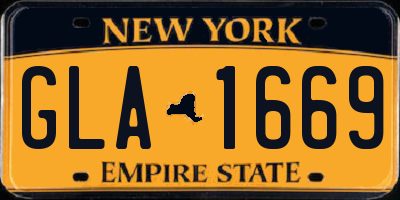 NY license plate GLA1669