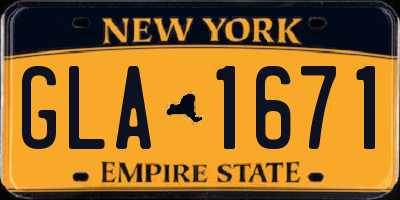 NY license plate GLA1671