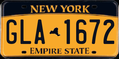 NY license plate GLA1672