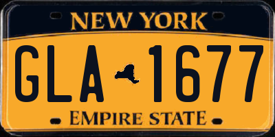 NY license plate GLA1677