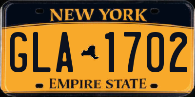 NY license plate GLA1702