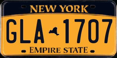 NY license plate GLA1707