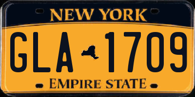 NY license plate GLA1709