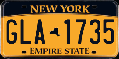 NY license plate GLA1735