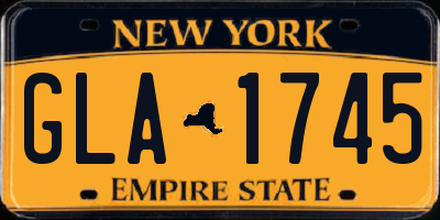 NY license plate GLA1745
