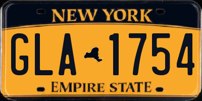 NY license plate GLA1754