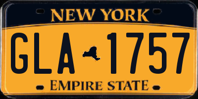 NY license plate GLA1757