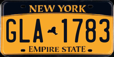 NY license plate GLA1783