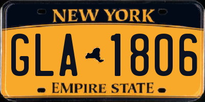 NY license plate GLA1806