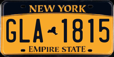 NY license plate GLA1815