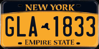 NY license plate GLA1833