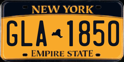 NY license plate GLA1850