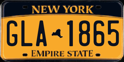 NY license plate GLA1865
