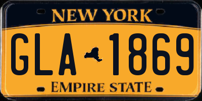 NY license plate GLA1869