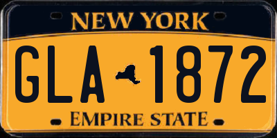 NY license plate GLA1872