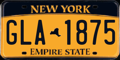NY license plate GLA1875