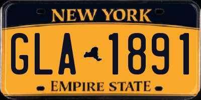 NY license plate GLA1891