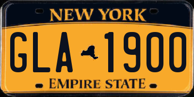 NY license plate GLA1900
