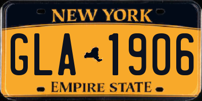 NY license plate GLA1906