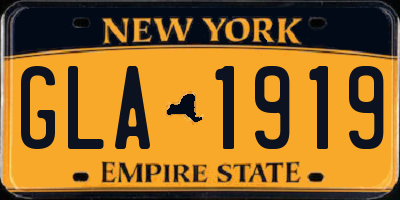 NY license plate GLA1919