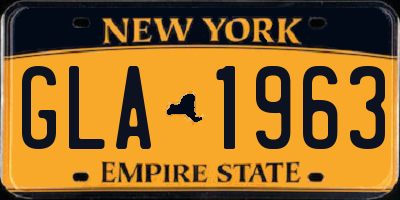 NY license plate GLA1963