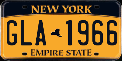 NY license plate GLA1966