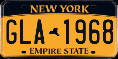 NY license plate GLA1968