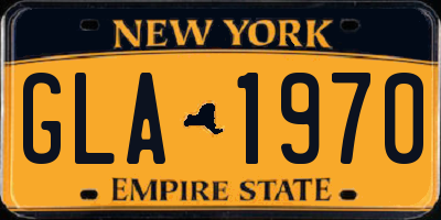 NY license plate GLA1970