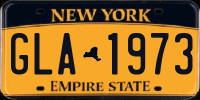 NY license plate GLA1973