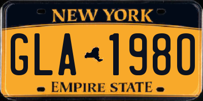 NY license plate GLA1980