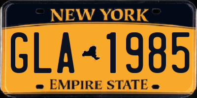 NY license plate GLA1985