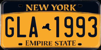 NY license plate GLA1993