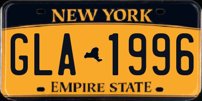 NY license plate GLA1996
