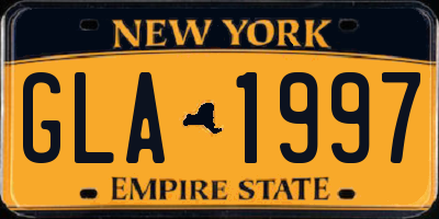 NY license plate GLA1997